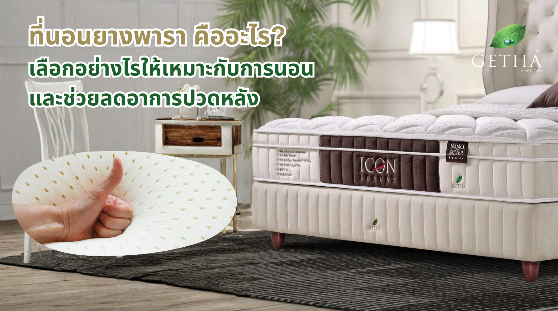 ที่นอนยางพารา คืออะไร? วิธีเลือกให้เหมาะกับการนอน ลดอาการปวดหลัง