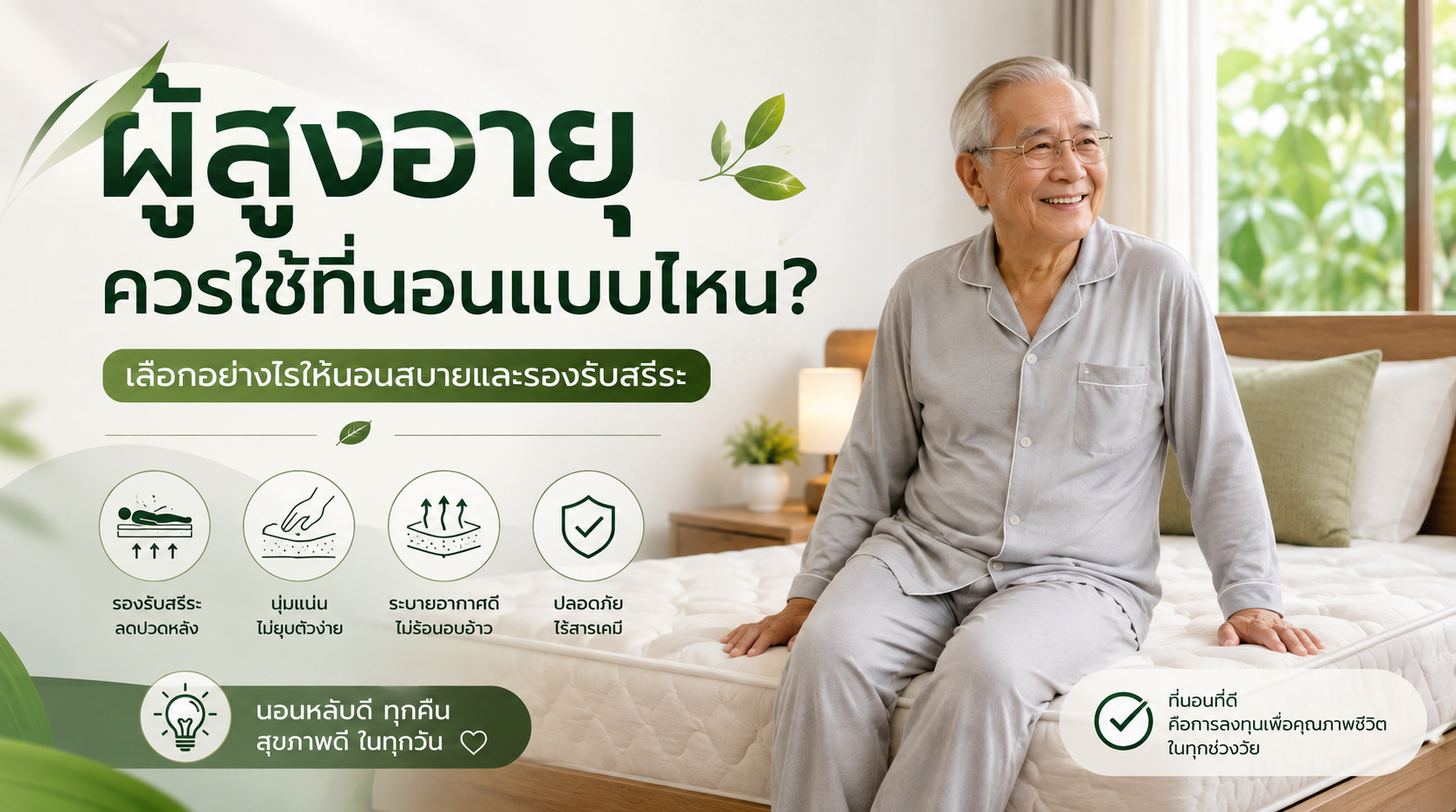 ผู้สูงอายุนอนแล้วปวดหลัง เกิดจากที่นอนหรือไม่?