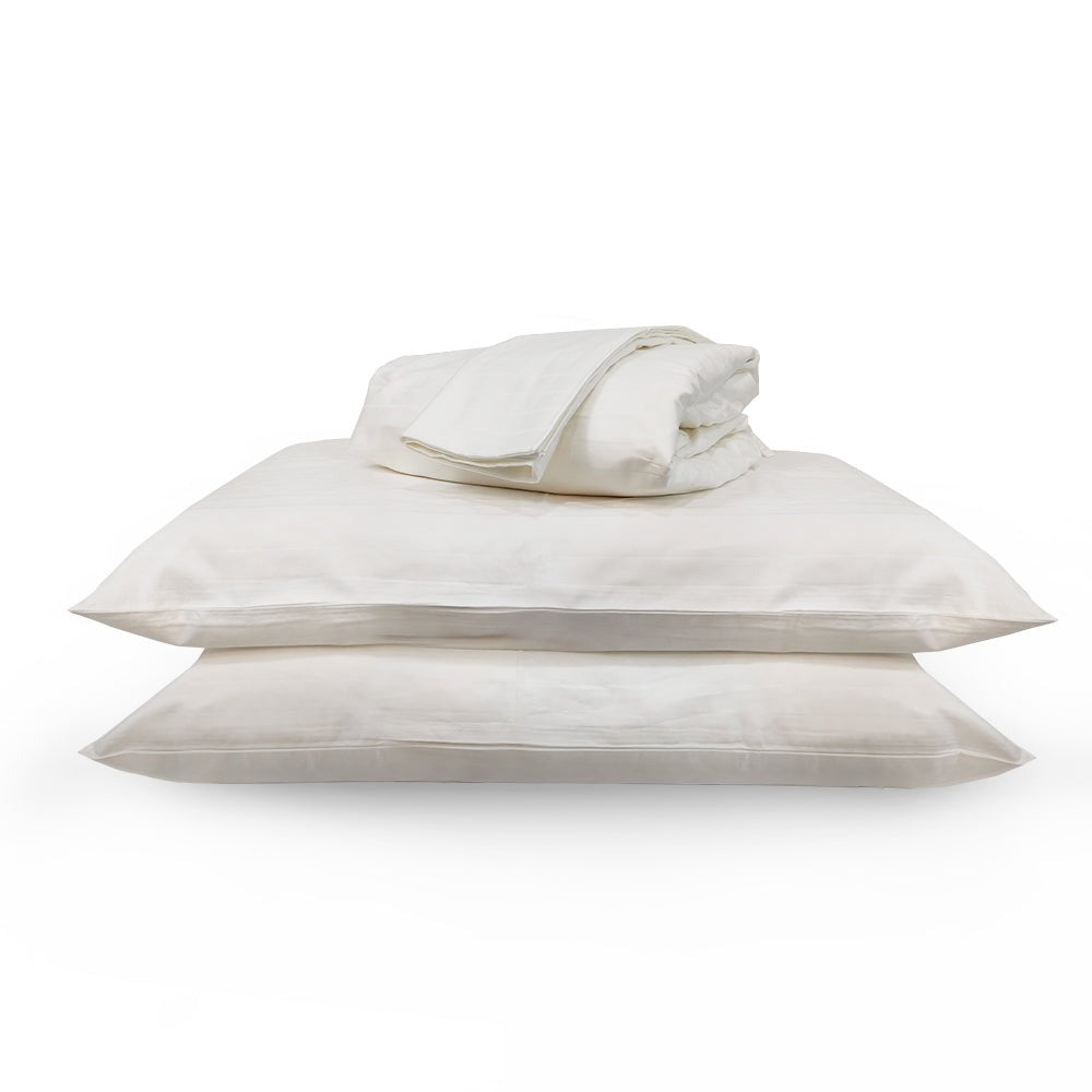 ชุดผ้าปูที่นอน Getha (4 ชิ้น) ผ้าฝ้าย 100% Dobby White Bedsheet Set